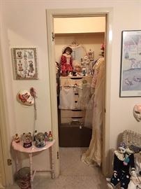 Dolls, Knic-Knacs, Vintage Clothing, Prints, Hats & Misc. Toys.