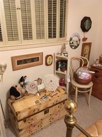 Pictures, Trunk, Chair, Lamp, Brass Bed