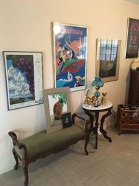 164 Prints, Small Vintage Round Table Bench