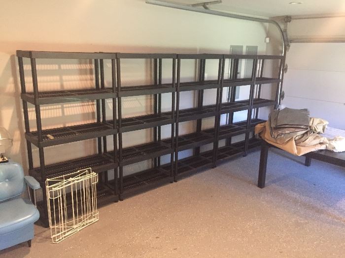 Several shelving units
5ftx5ft work table