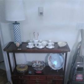 small table and dishes