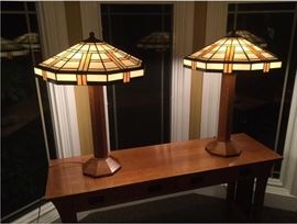 Stickley Mission Stained Glass Lamps