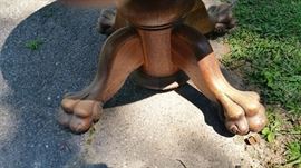 Claw feet on Solid Oak table