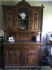 Beautiful carved kitchen hutch