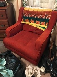 Mid century swivel rocking chair