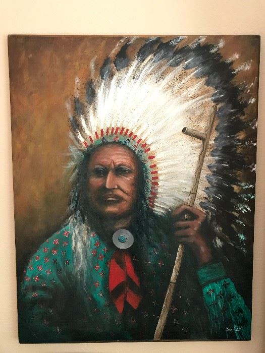 40x36 Acrylic on Canvas by famous American Indian artist Charles Azbell