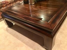 8. Square Espresso Finish Contemporary Ming Leg Coffee Table (44'' x 44'')