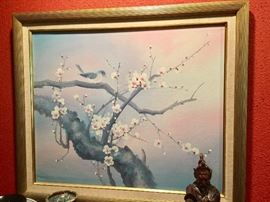 35. Floral Oil Watercolor Mix on Canvas (29'' x 25'')