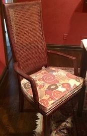28. Henradon Oak w/ Cane Back Dining Chairs (2 Arm - 22'' x 25'' x 44'') (6 Side - 19'' x 22'' x 42'')