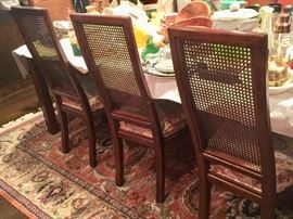 28. Henradon Oak w/ Cane Back Dining Chairs (2 Arm - 22'' x 25'' x 44'') (6 Side - 19'' x 22'' x 42'')