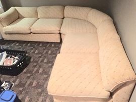 66. Curved Low Profile Contemporary Sectional (103'' x 87'' x 32'' x 27'')