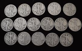 Over $100.00 face value silver coins.