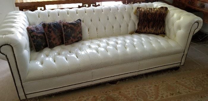 Beautiful Leather Couch and Matching Loveseat