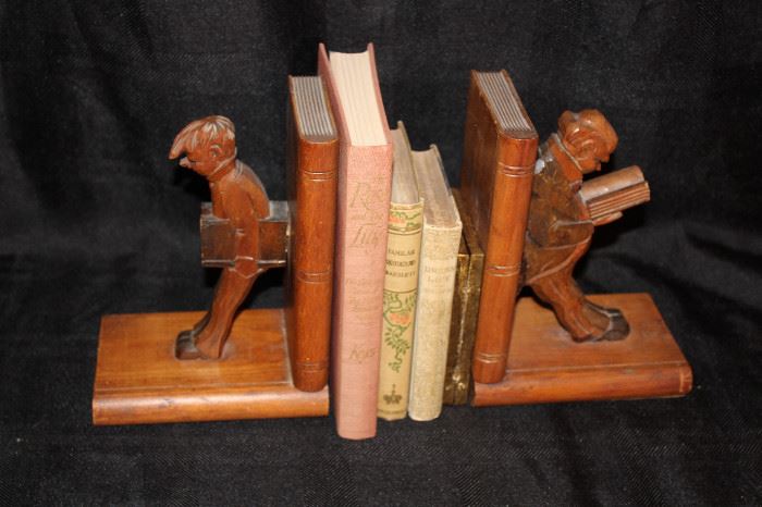 Vintage books and bookends
