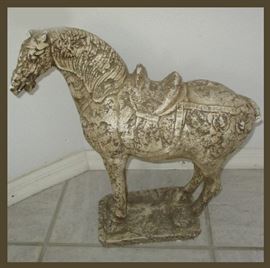Cool Heavy Cement Horse with Great Detail 