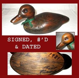 Duck Decoy, Signed Numbered and Dated 