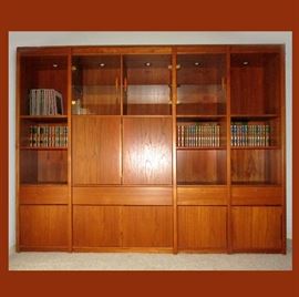 Large Mid Century Wall Unit, One of Two Available 
