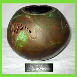 Reminiscent of the Arts and Crafts Movement; Signed C Whitman Pot  