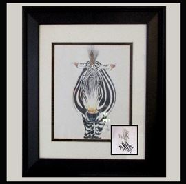 Signed Dick Ayre Litho of a Very Cute Zebra 