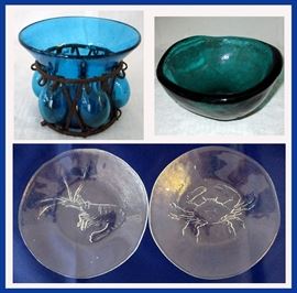 Small Sample of the Large Amount of Nice Glassware & Pottery, Numerous Pcs with Fishy Themes 