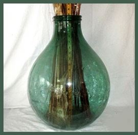 Very Large Green Glass Approximately 20 inches Tall 
