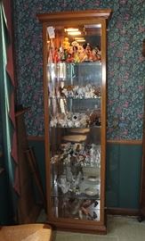 Five shelf lighted curio cabinet