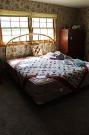 Brass king size bed with mattress set