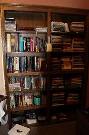 This bookcase is all religious books and tapes