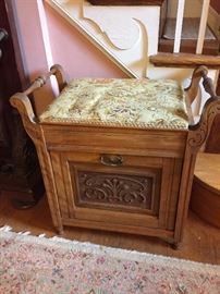 Vintage Organ Seat with Holder for Song Book.