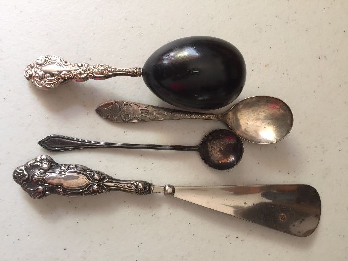 Sterling and silverplate items.