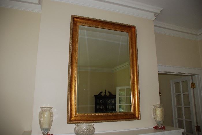 Gold Framed beveled mirror-49.25" x 35.25"