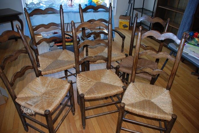 Set of 6 Kitchen chairs, 2 arm & 4 side