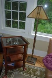Craftsmen Floor Lamp ; side table