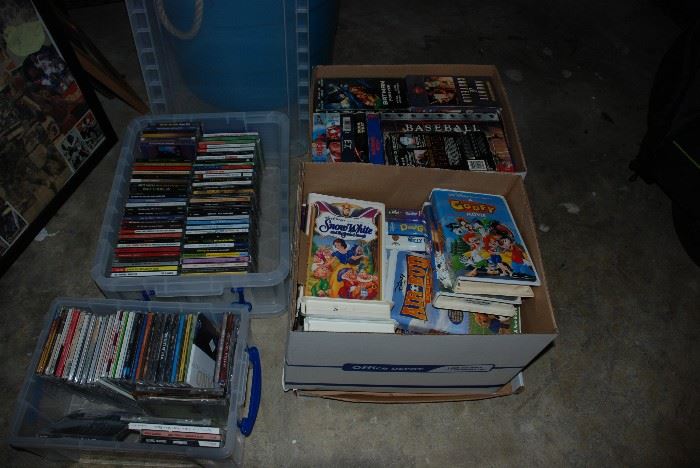 VHS Tapes & CD's