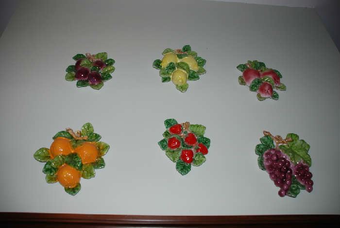 Ceramic Fruit Wall Hangings-Made In Italy