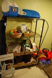 Lots of Sport & Camping Equipment; Inner Tube, golf Clubs, Fishing Poles, Tents, Lawn Games, Etc
