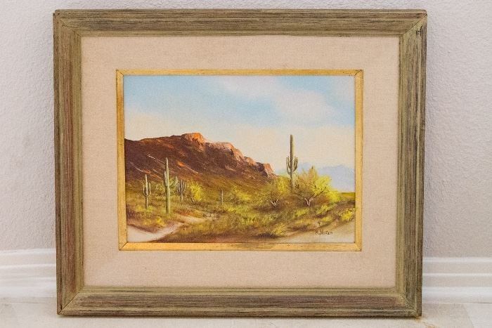 R.Harter Original Oil Painting.  South Western Desert Landscape:  $150.00