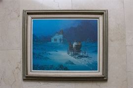 Kenneth Wyatt Art. Amarillo Winter Wonderland: $80.00 