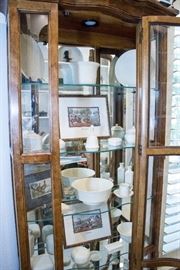 Bow Front Vitrine.  5 Glass Shelves, 1 Door (74"h x 32"w x 14"d):  $450.00.