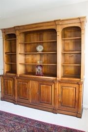 Classic Deco Inspired Office Wall Unit. 4 Door, 3 Shelves Above, 1 shelf Per Door: $3,900.00