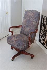 An Office Chair Like No Other. Carved Wood and Upholstery: $260.00 