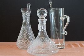 Stuart Crystal Martini Pitcher: $60.00 Ships Cut Crystal Decanter: $120.00 