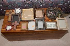 Pictures Frames and Milagro Crosses.  