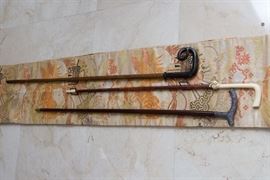 Beautiful Japanese Obi: $150.00   Horn Cane:  $90.00  