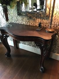 Antique foyer marble top foyer table 19th century