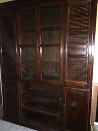 Bookcase and cabinet--90" H, 68" W, 15" D