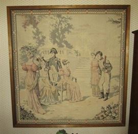 Vintage framed tapestry
