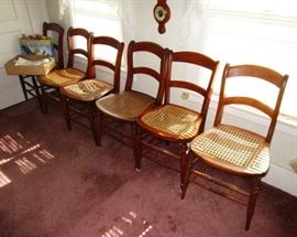 6  cane seat chairs