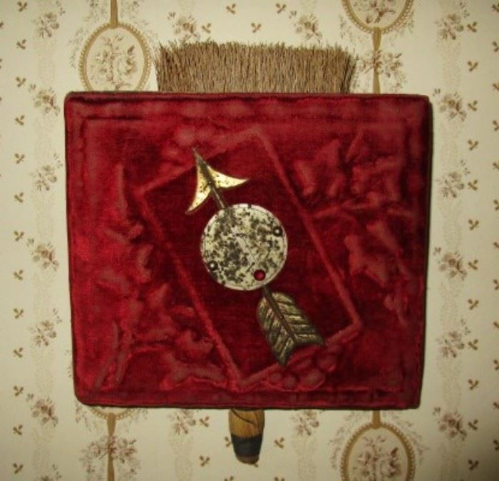 Antique wisk broom and holder