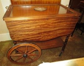 Vintage serving cart w/ removal tray and drop leafs